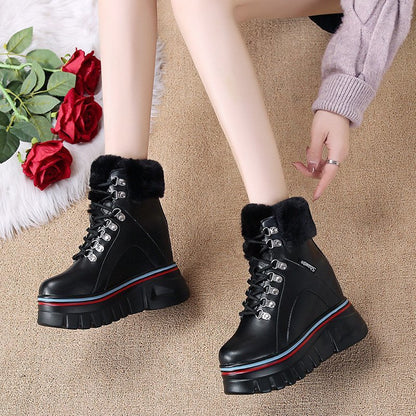 Casual Thick Soled Round Toe Women's Autumn And Winter Boots