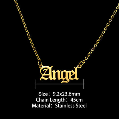 Fashion Stainless Steel Pendant English Letter Necklace