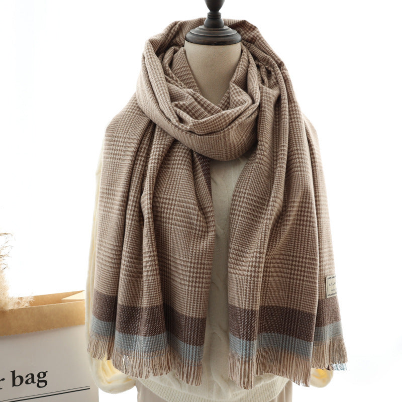 Thickened Cashmere Thermal Shawl Dual-use Scarf