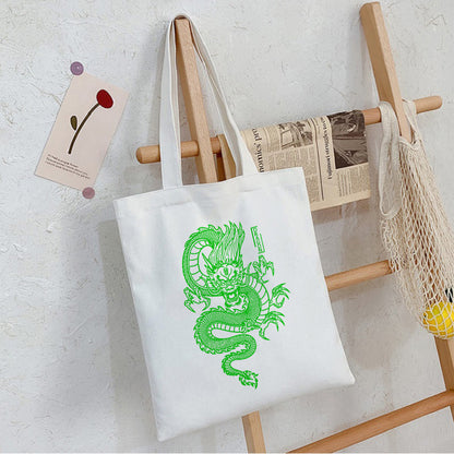 Dragon Print Canvas Bag Personality Creative One Shoulder Student Fashion