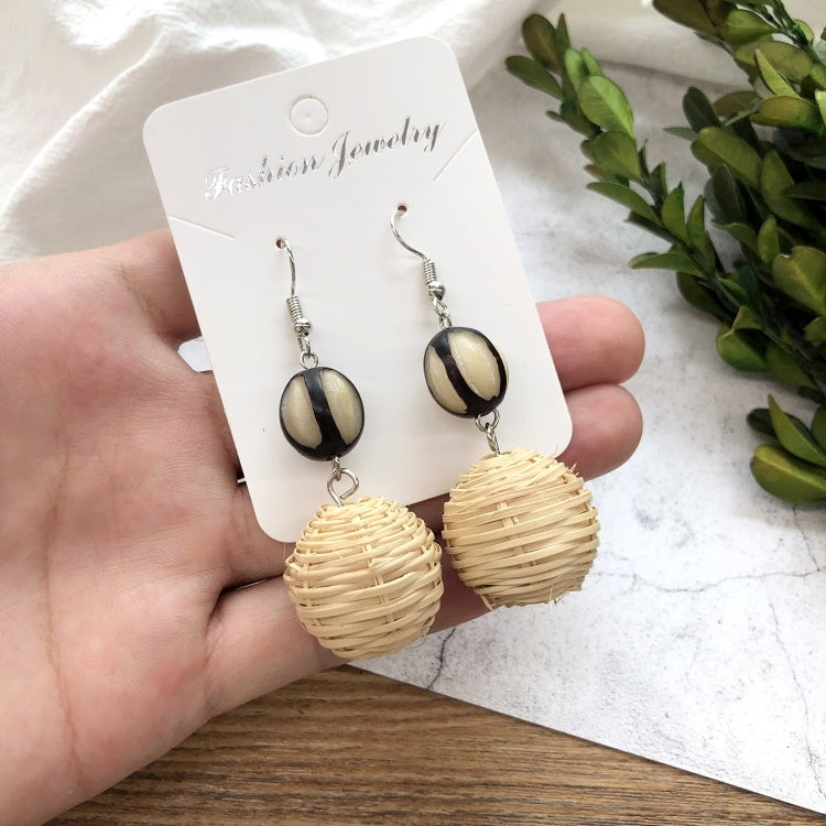 Vintage Forest Grass And Rattan Woven Handmade Earrings