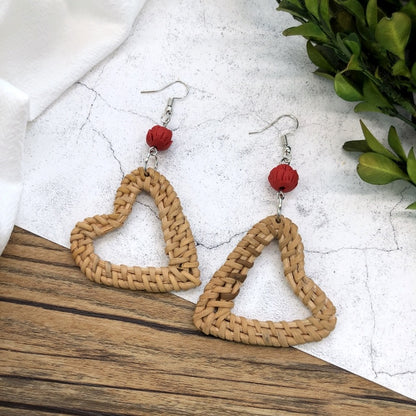 Vintage Forest Grass And Rattan Woven Handmade Earrings