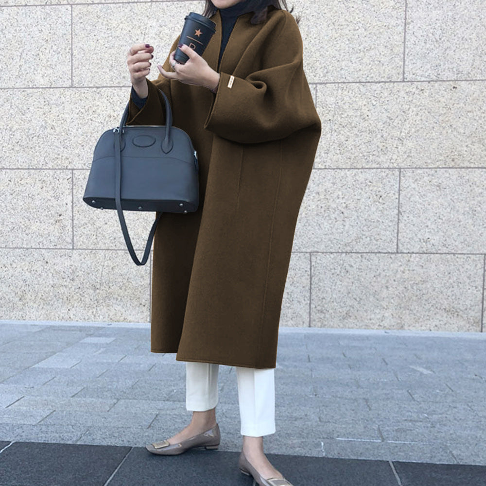 Women's Solid Color Straight Long Coat