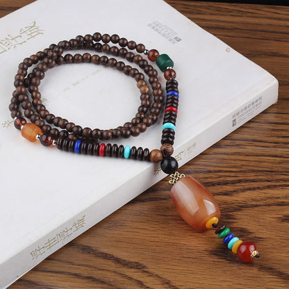 Men's And Women's Ethnic Necklaces Retro Wooden Beads