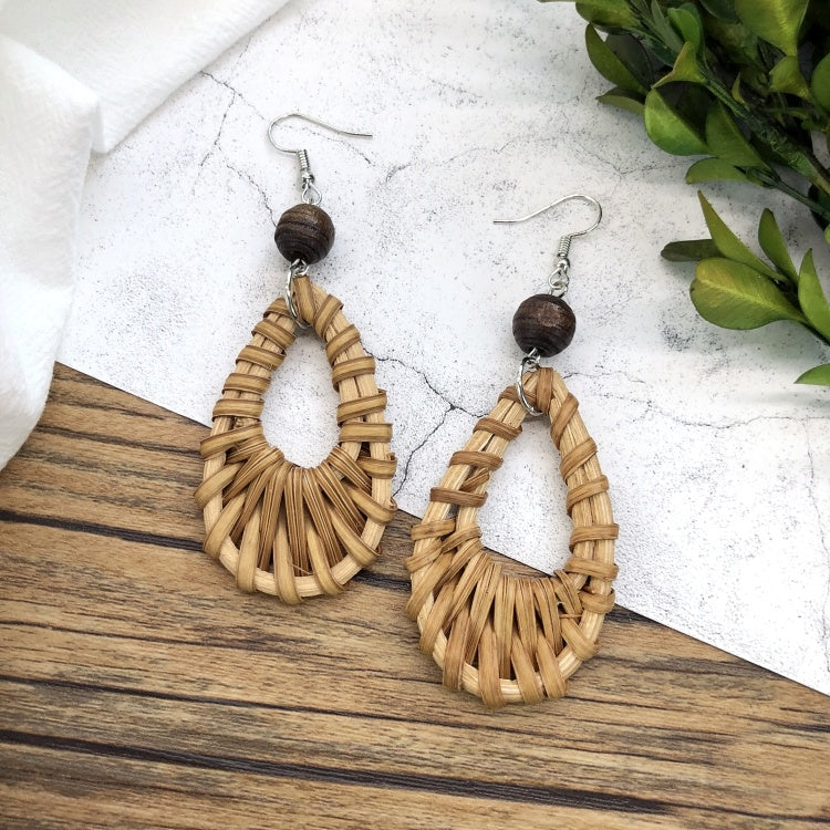 Vintage Forest Grass And Rattan Woven Handmade Earrings