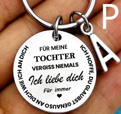 26 Letters Stainless Steel Keychain For My Son And Daughter In German