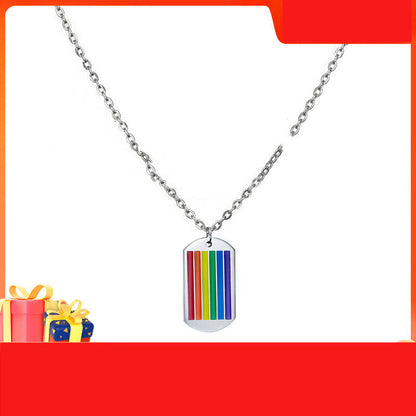 Six Color Rainbow Necklace Hip Hop Fashion Brand Jewelry