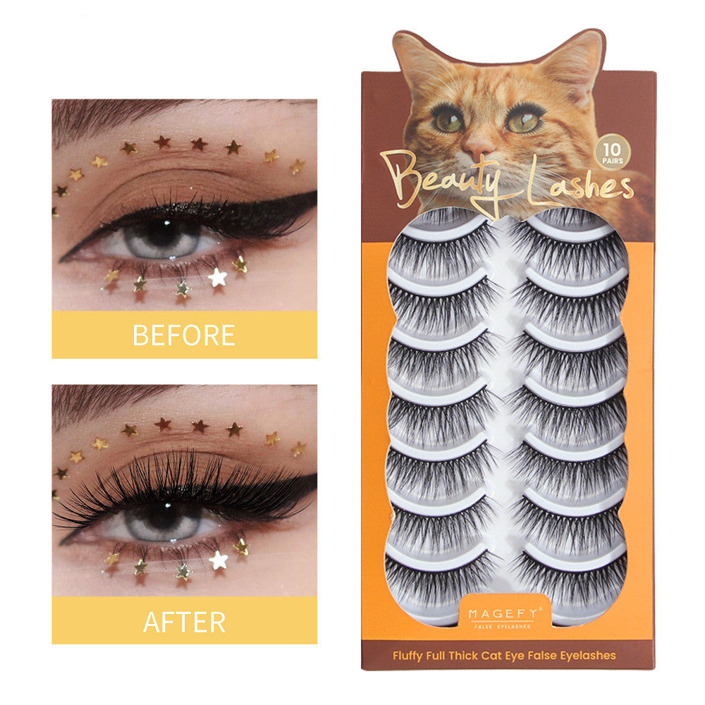 Beauty Supplies 10 Pairs Natural False Eyelashes Box