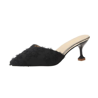 Stiletto Suede Korean Ladies Slippers Fashion