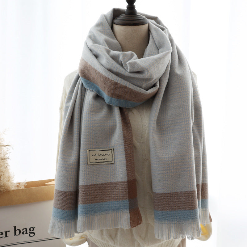 Thickened Cashmere Thermal Shawl Dual-use Scarf