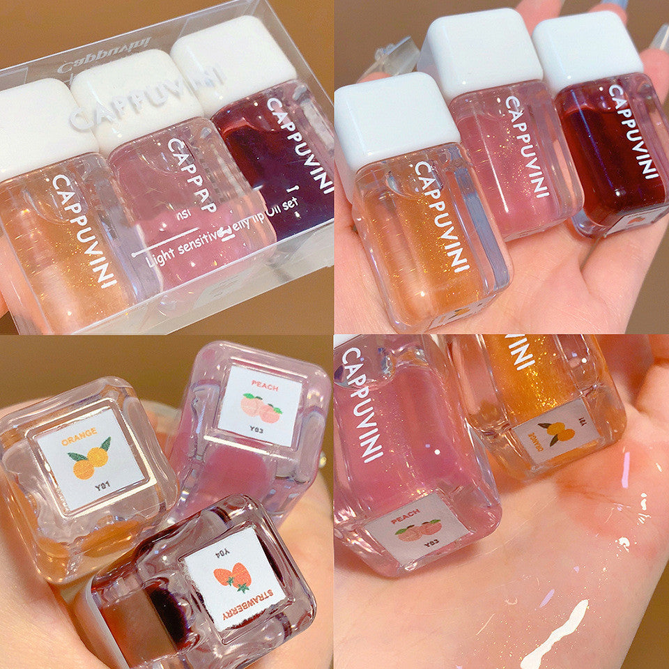 Small Square Lip Gloss Transparent Lip Gloss Glass Moisturizing And Nourishing Mirror Lip Lacquer