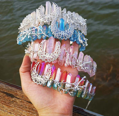 Natural Crystal Rainbow Crown Hair Band