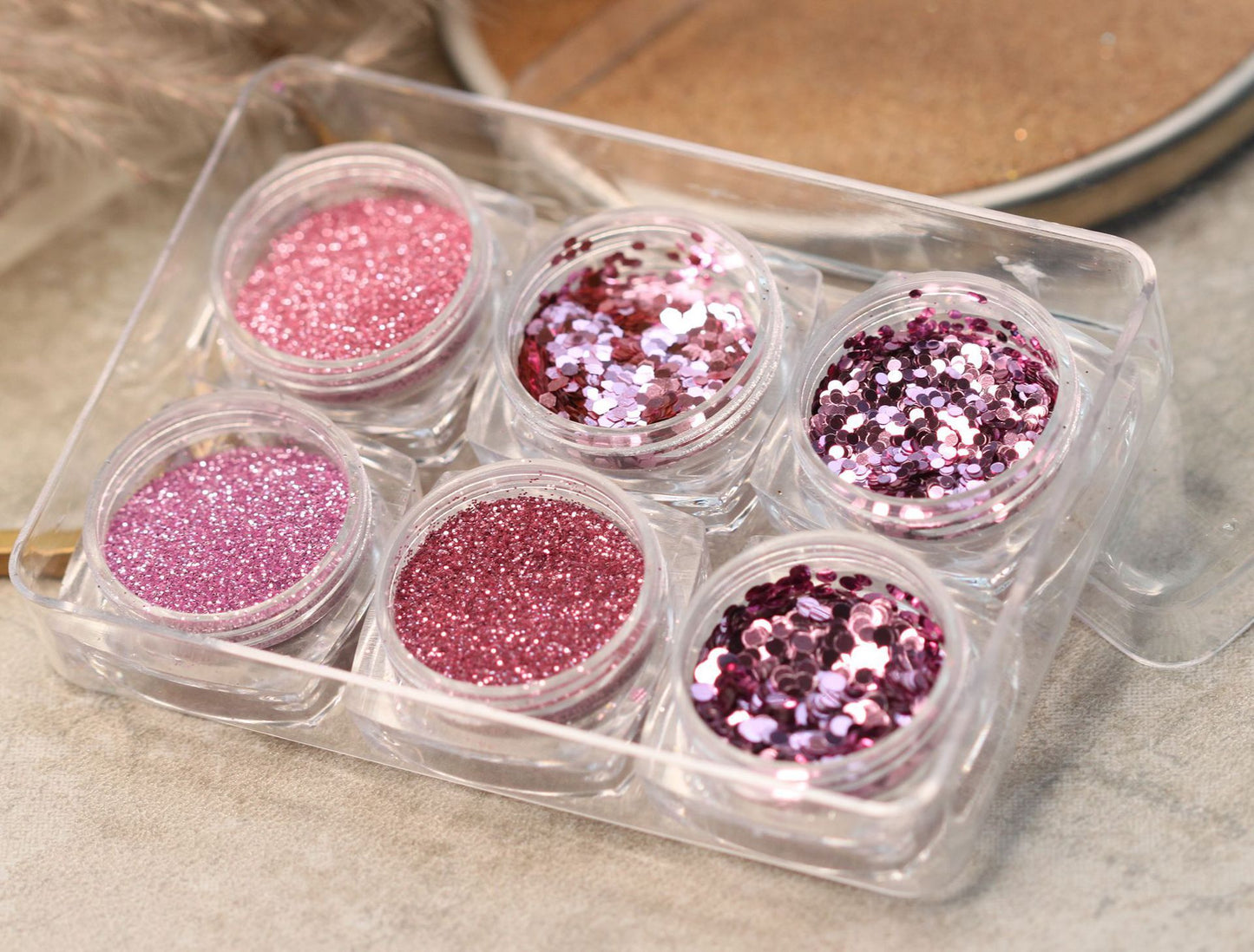 Glitter Sequin Jewelry Mixed Laser Powder High Gloss Gradient Nail Color Powder StickerSet