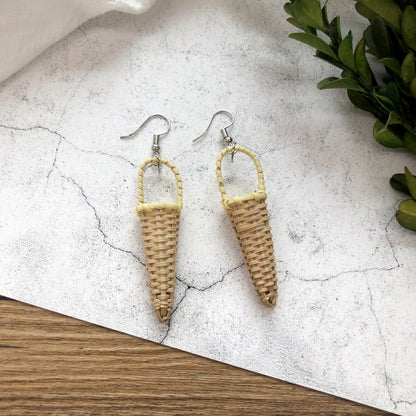 Vintage Forest Grass And Rattan Woven Handmade Earrings