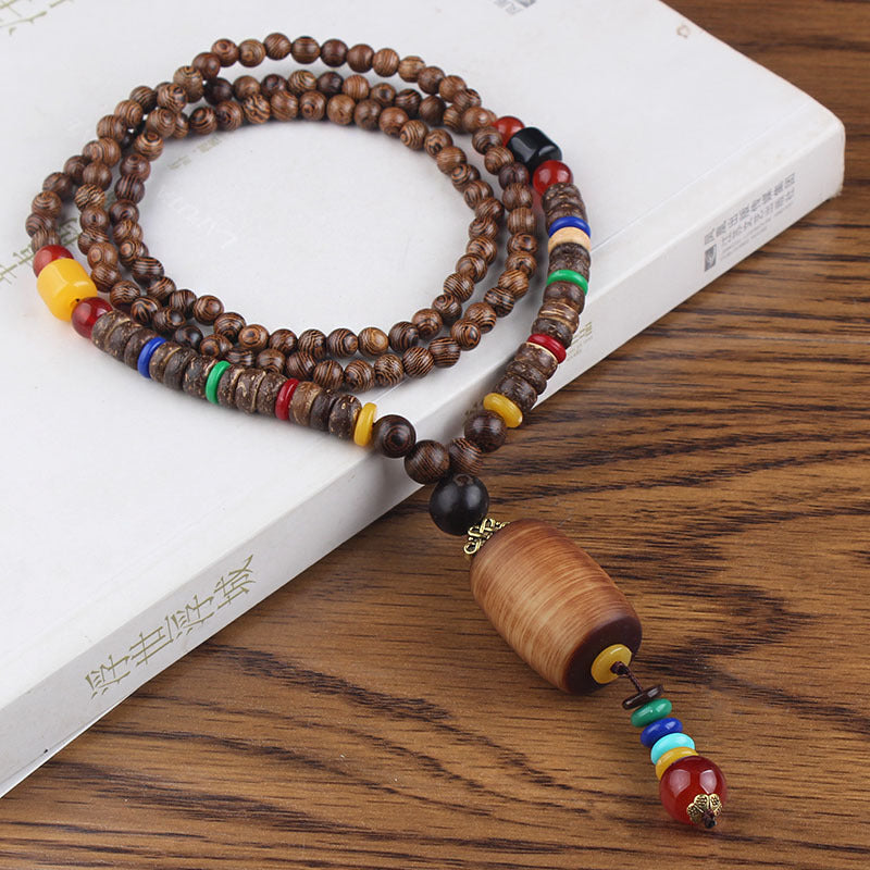 Men's And Women's Ethnic Necklaces Retro Wooden Beads