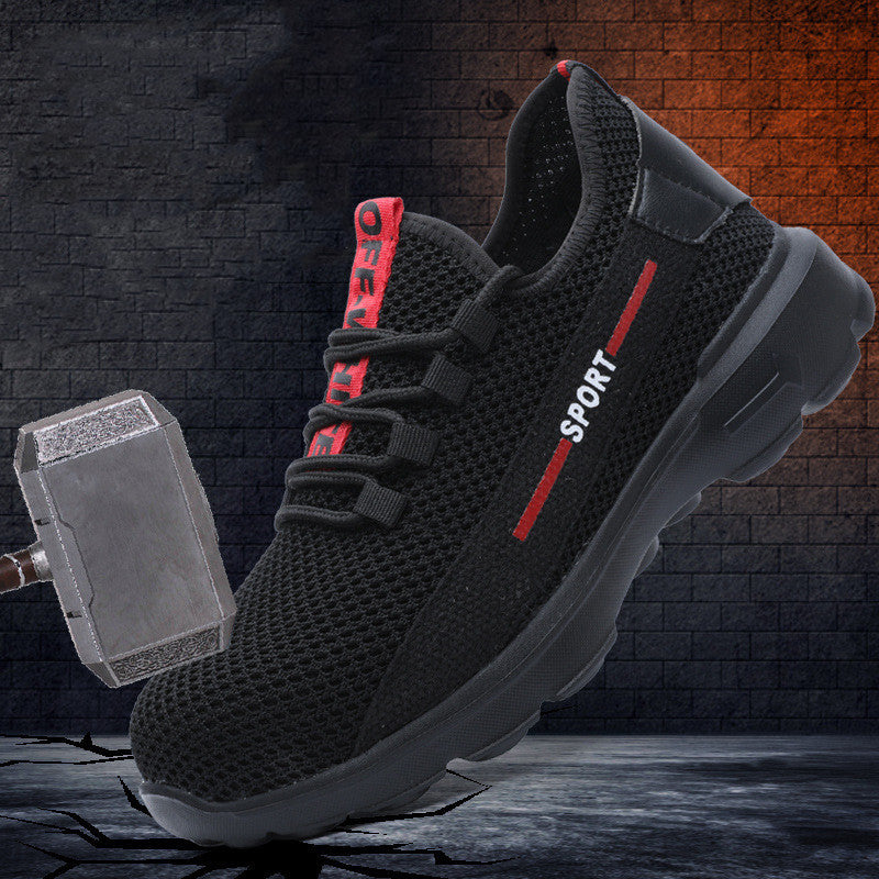 Breathable, Anti-smash And Anti-puncture Lightweight Fly-woven Safety Shoes