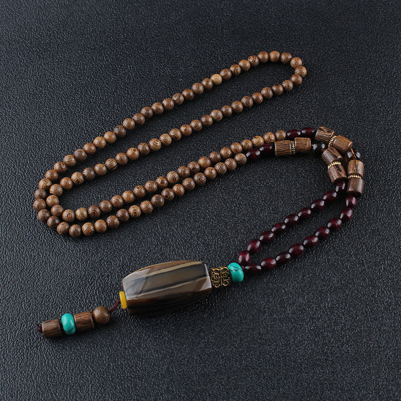 Men's And Women's Ethnic Necklaces Retro Wooden Beads