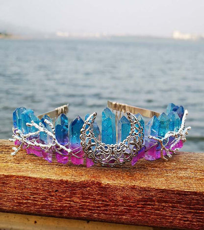 Natural Crystal Rainbow Crown Hair Band