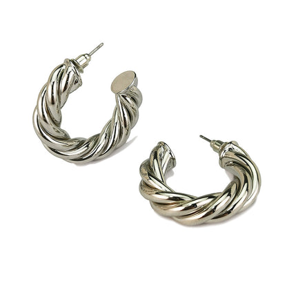 Niche Personality Metal Wind Line Twisted Hollow Spiral Earrings