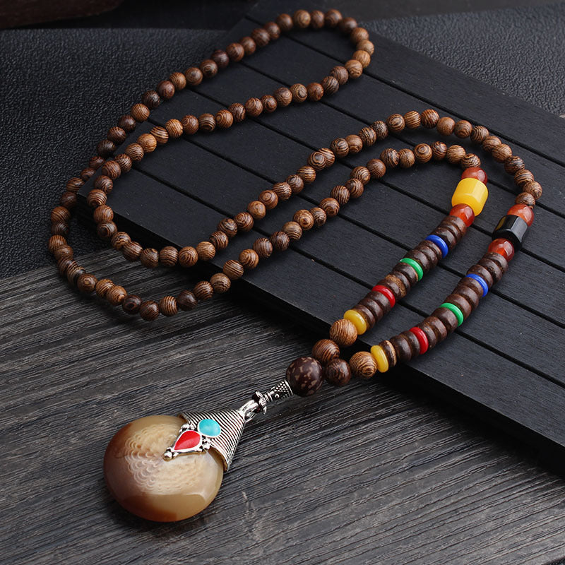 Men's And Women's Ethnic Necklaces Retro Wooden Beads