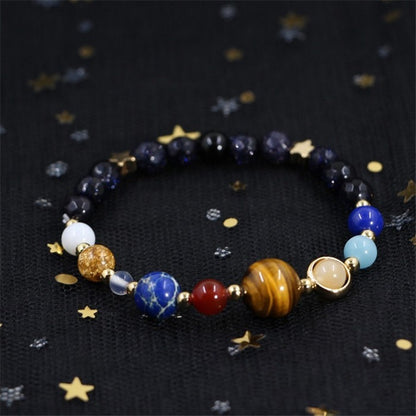 The Ruler Of The Universe And Galaxy 8 Planets Blue Sandstone Bracelet