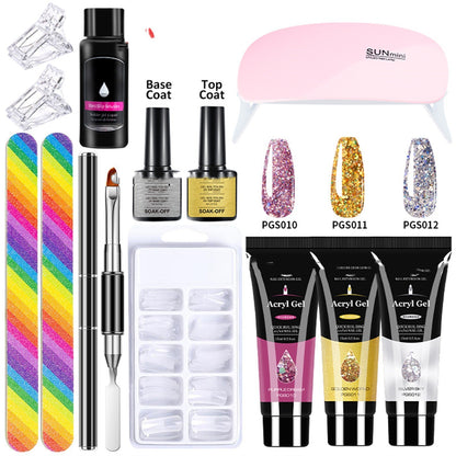 Manicure 13-piece Crystal Extended Glue Set