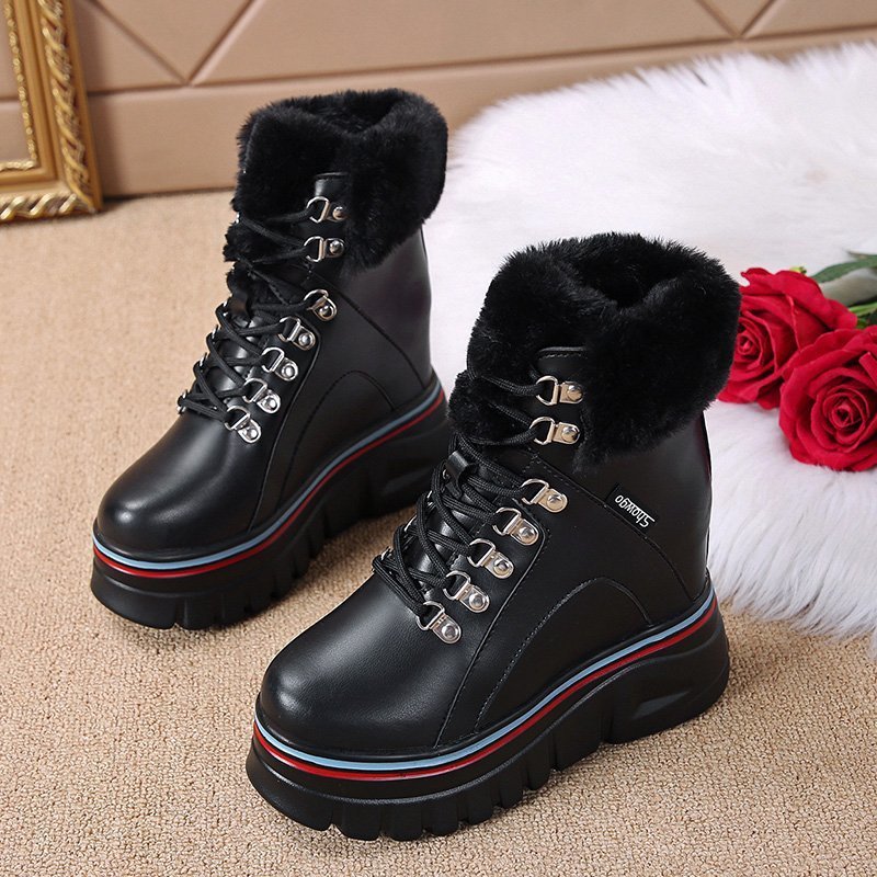 Casual Thick Soled Round Toe Women's Autumn And Winter Boots