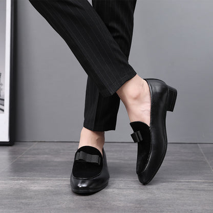 Men's Casual Leather Bow Leather Shoes Taobao Trendy