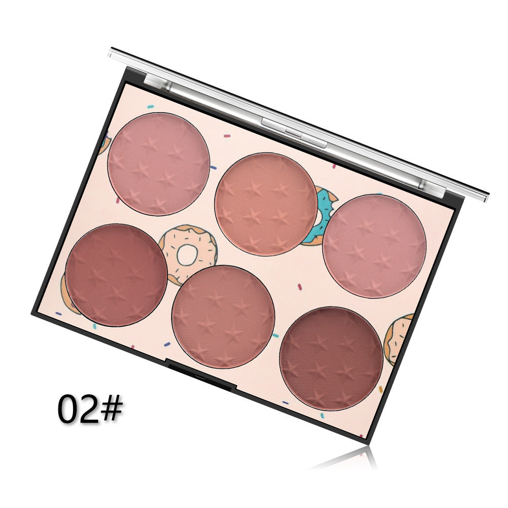 Six-color Blush Natural Skin-friendly Rouge Makeup