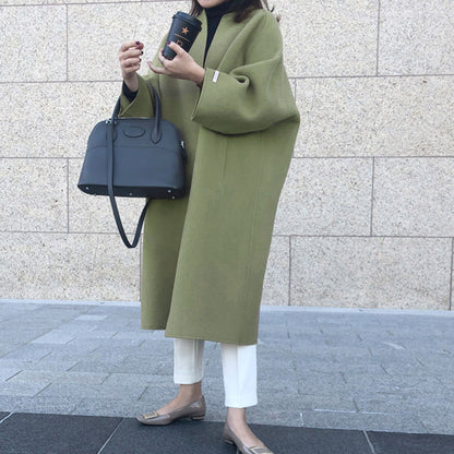 Women's Solid Color Straight Long Coat