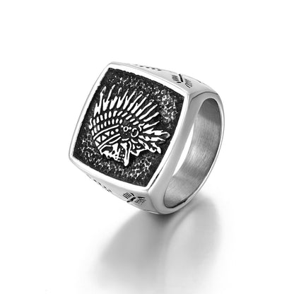 Indian Totem Ring Vintage Stainless Steel Ring