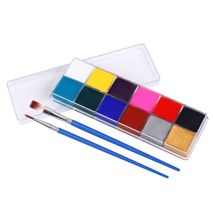 12 Color Face Color Water Soluble Body Painting Pigment Cosmetic Plate