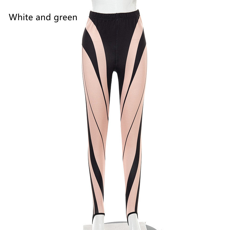 Fashion Women's Printed High Waist Slim Leggings