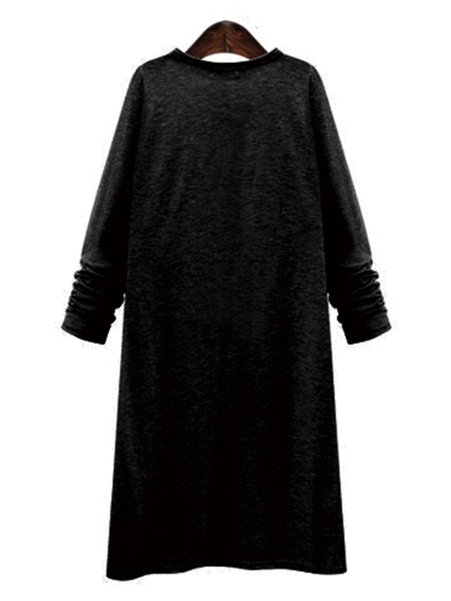 Women's Long Sleeve Cardigan Knit Trench Coat