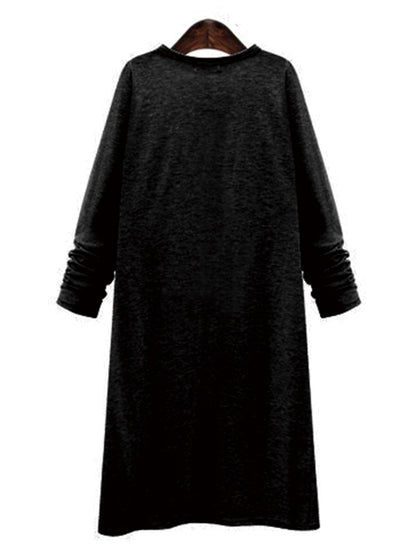 Women's Long Sleeve Cardigan Knit Trench Coat