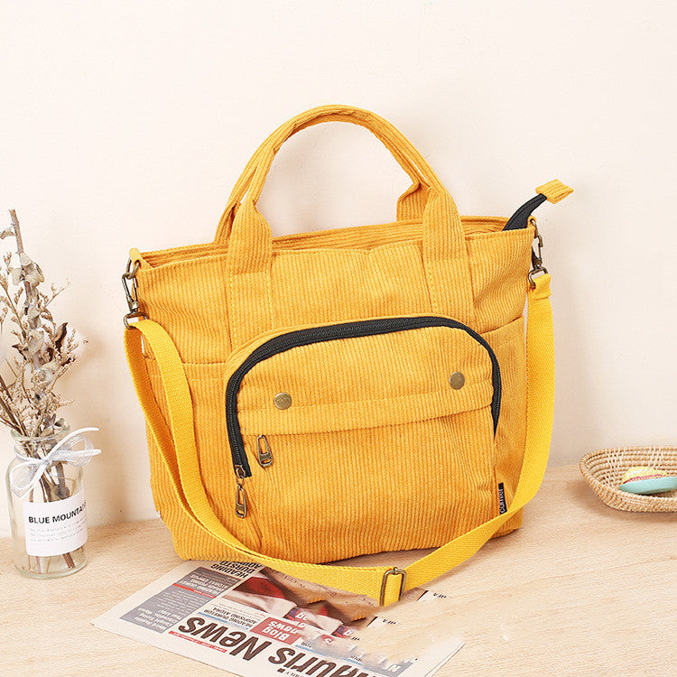 Corduroy New Simple And Versatile Portable Shoulder Bag