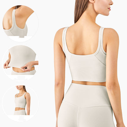 Skin-friendly Sports Yoga Underwear Vest-style High Elastic Gather