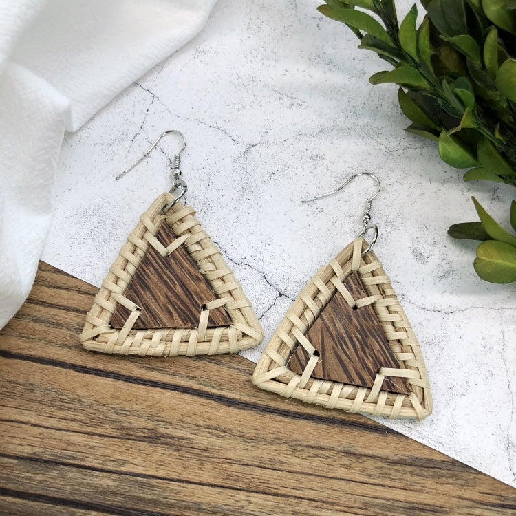 Vintage Forest Grass And Rattan Woven Handmade Earrings