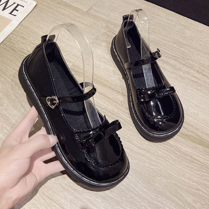 Cute Bow Mary Jane Small Leather Shoes Women