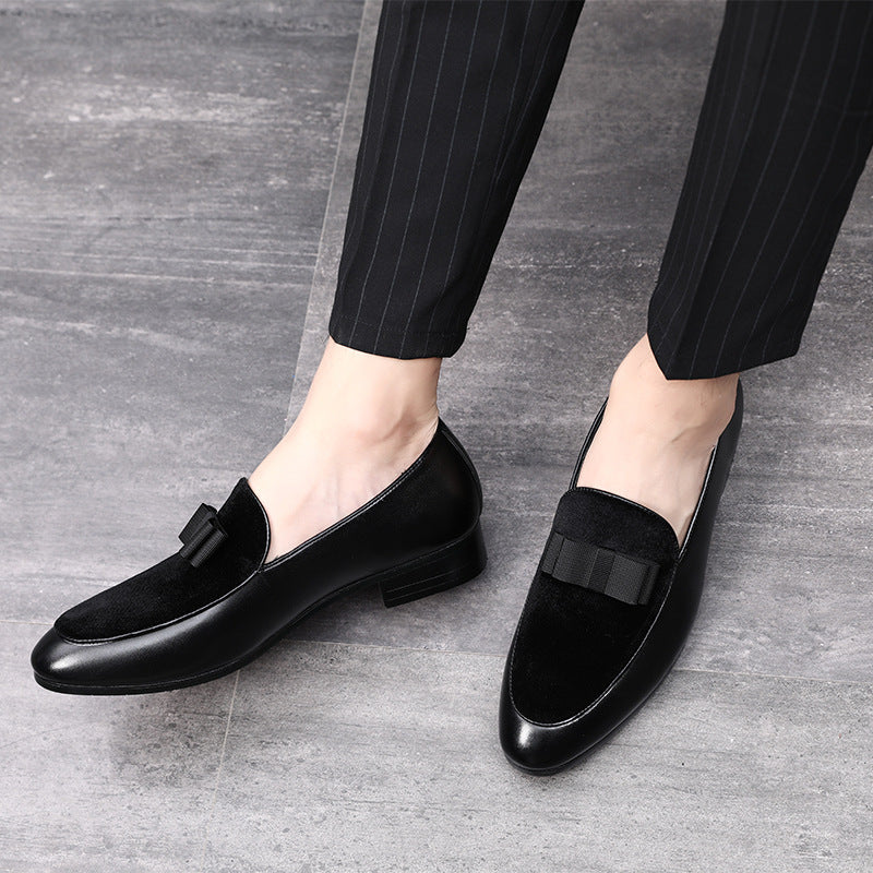 Men's Casual Leather Bow Leather Shoes Taobao Trendy