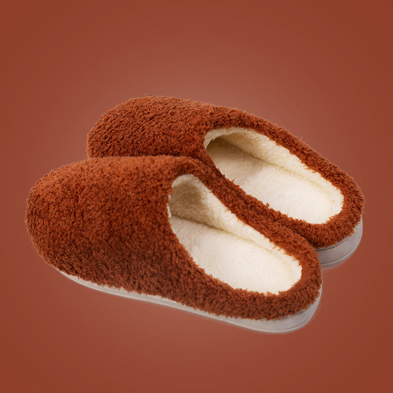 Couple Japanese Indoor Thick-soled Non-slip Slippers Household Warmth Thick Plush