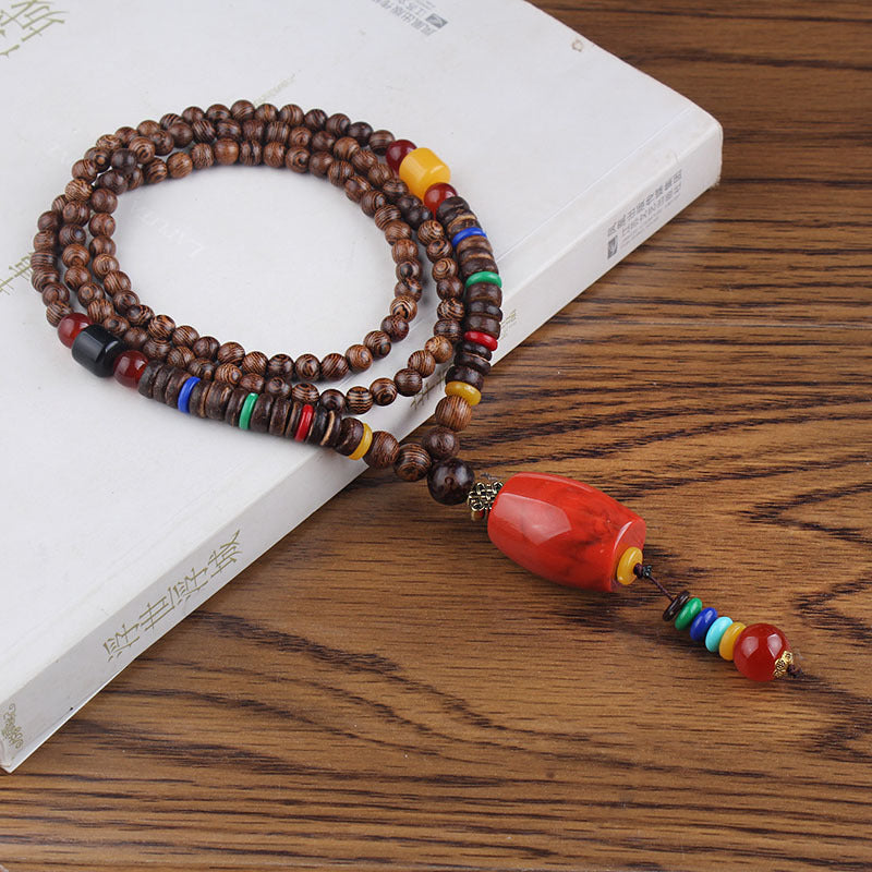 Men's And Women's Ethnic Necklaces Retro Wooden Beads