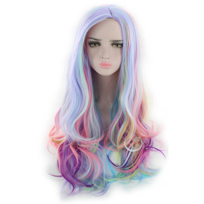 Colorful Gradual Long Curly Wig