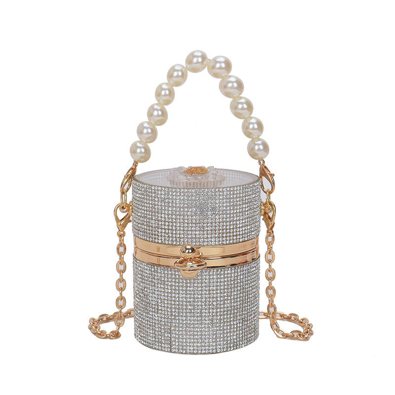 Acrylic Plastic Box New Diamond-studded Evening Chain Bag