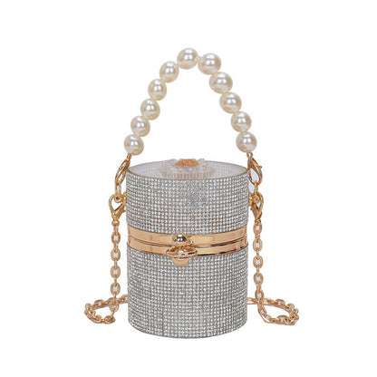 Acrylic Plastic Box New Diamond-studded Evening Chain Bag