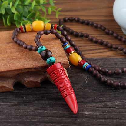 Men's And Women's Ethnic Necklaces Retro Wooden Beads