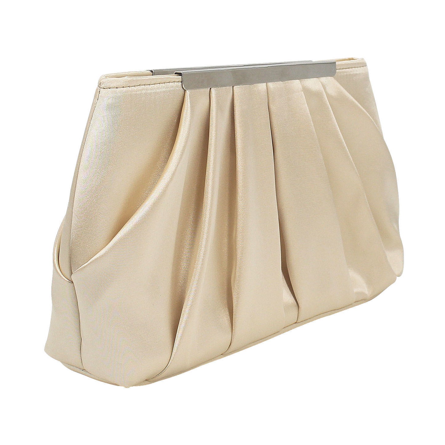 Ladies' Pleated Satin Dinner Clutch Bag