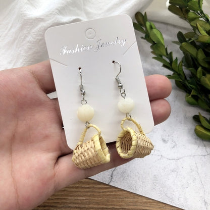 Vintage Forest Grass And Rattan Woven Handmade Earrings