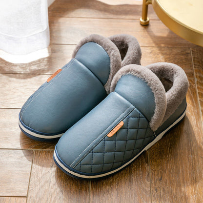 Warm Home Thick-soled Autumn And Winter Leather Cotton Shoes