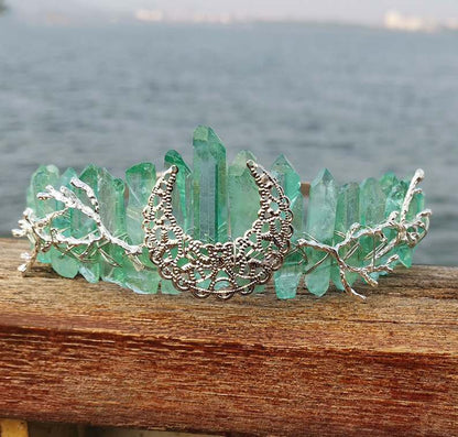 Natural Crystal Rainbow Crown Hair Band